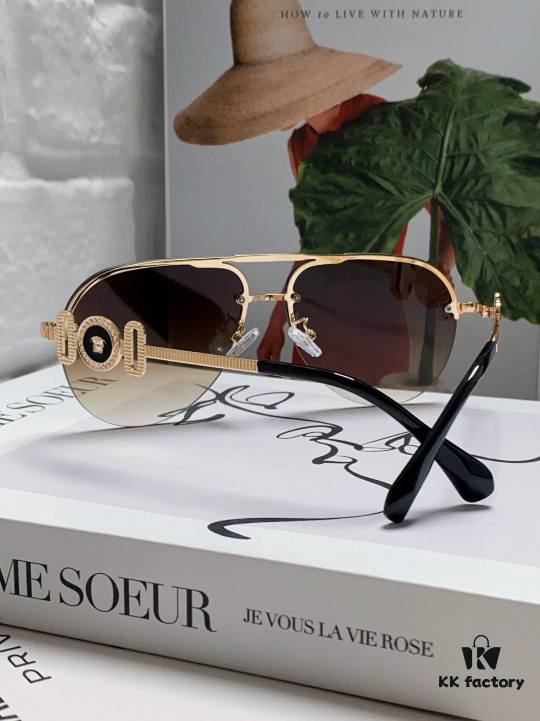 VERSACE Versace Fashion Sunglasses in European and American Style, Unisex Polarized Sunglasses, Men's Sun Protection Glasses, Stylish Eyewear to Complement Facial Features