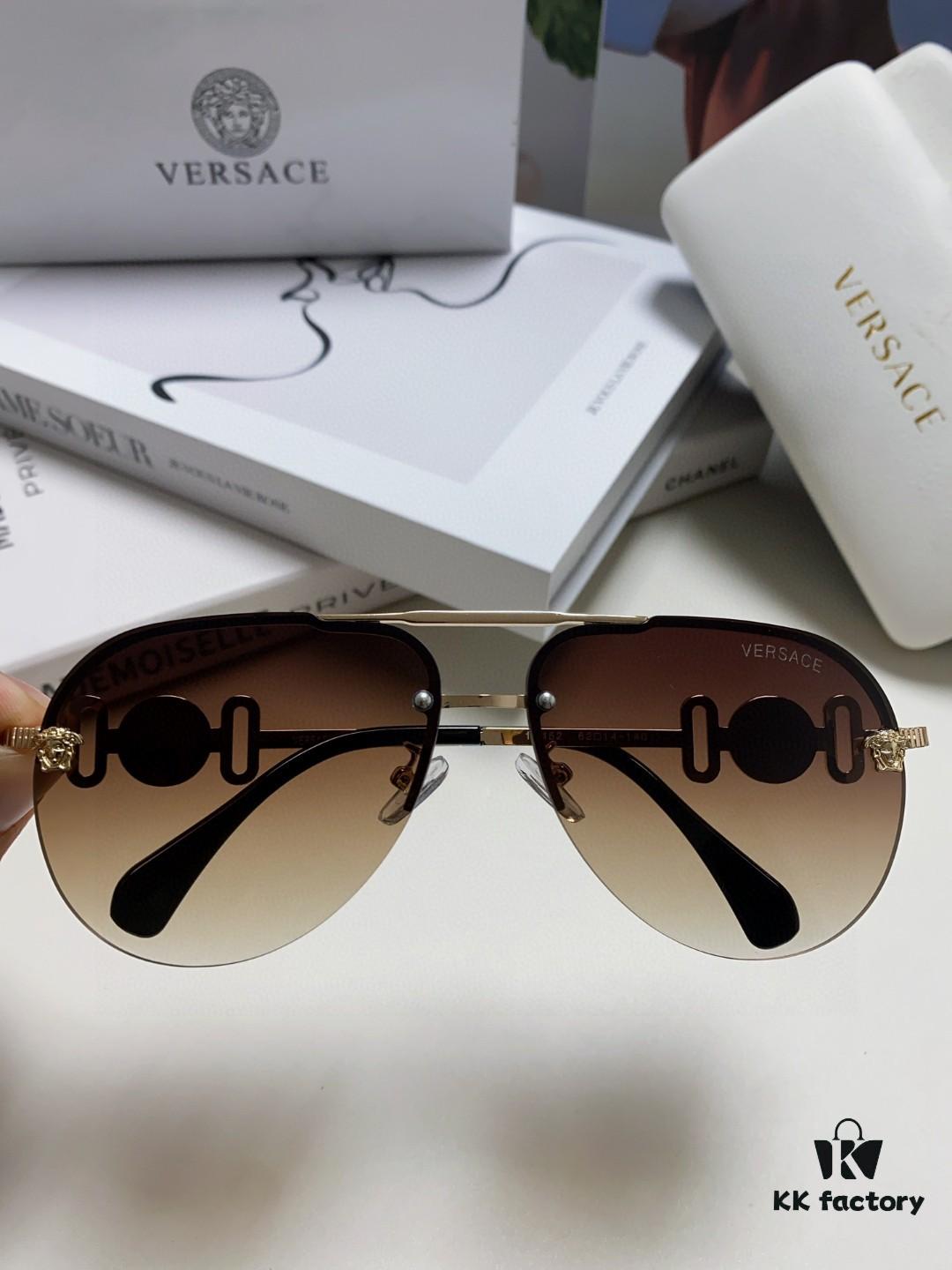 VERSACE Versace Fashion Sunglasses in European and American Style, Unisex Polarized Sunglasses, Men's Sun Protection Glasses, Stylish Eyewear to Complement Facial Features