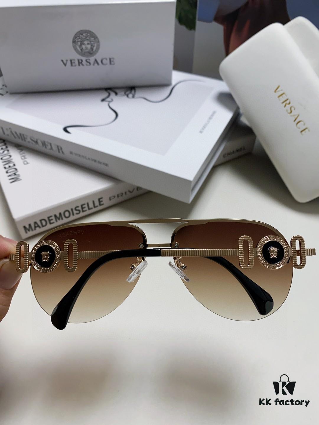 VERSACE Versace Fashion Sunglasses in European and American Style, Unisex Polarized Sunglasses, Men's Sun Protection Glasses, Stylish Eyewear to Complement Facial Features