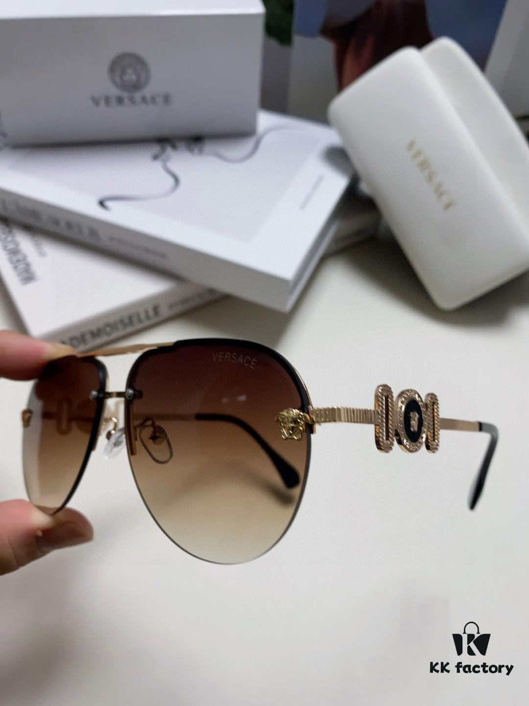 VERSACE Versace Fashion Sunglasses in European and American Style, Unisex Polarized Sunglasses, Men's Sun Protection Glasses, Stylish Eyewear to Complement Facial Features