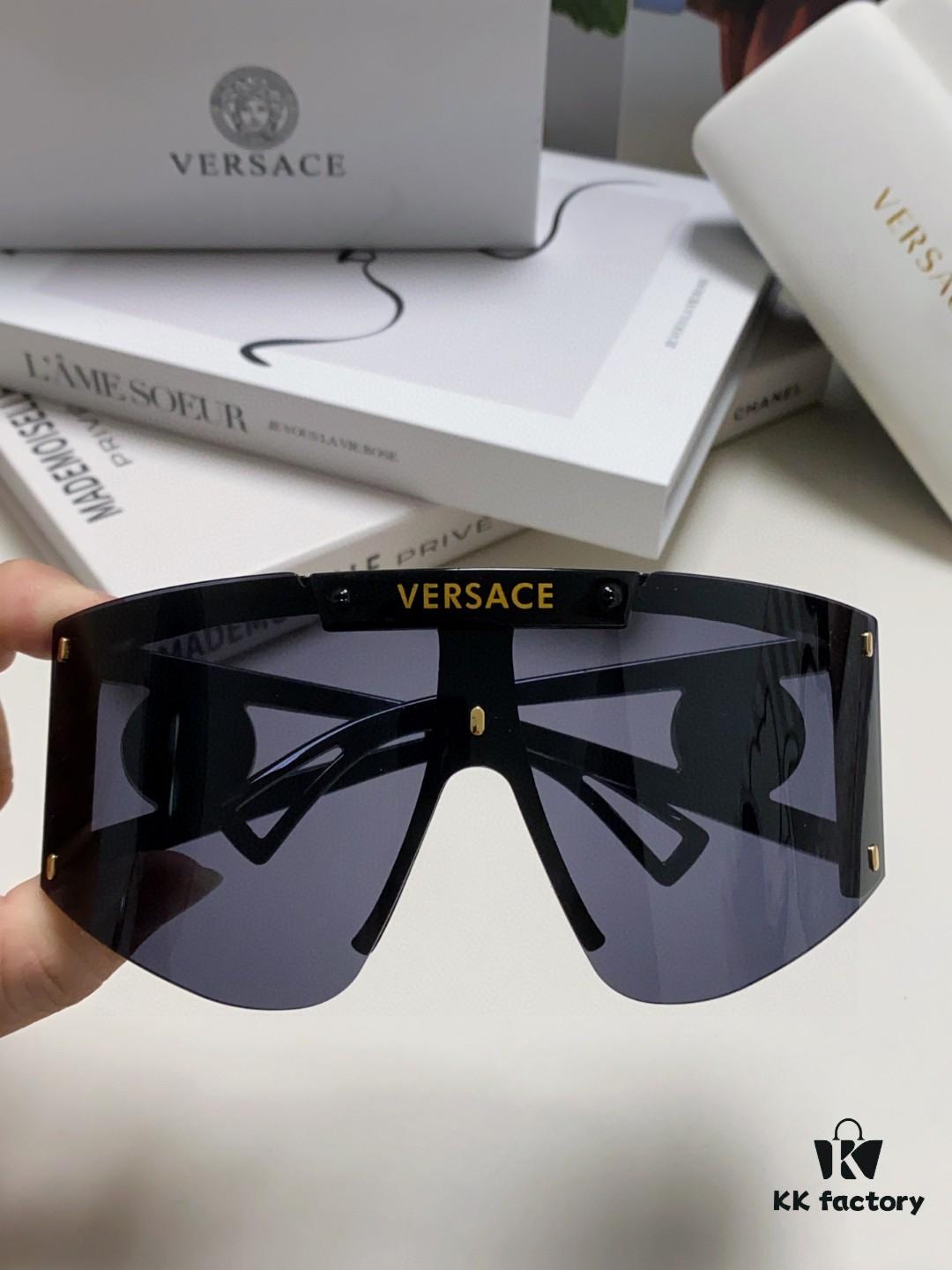 Versaxe Versace 2024 New Arrival European and American Style One-Piece Sunglasses, Fashionable Oversized Hollow-Out Sunglasses for Men and Women