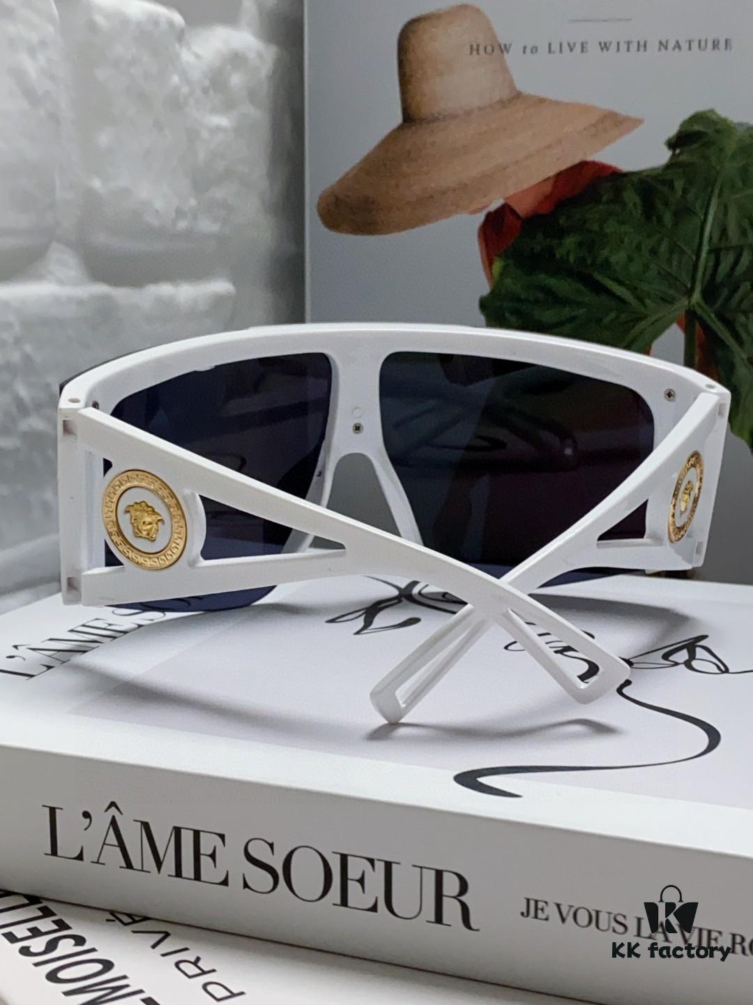 Versace 2024 New Arrival Unisex Oversized Hollow-out Sunglasses, Fashion Trendy Large Frame Sun Glasses for Men and Women