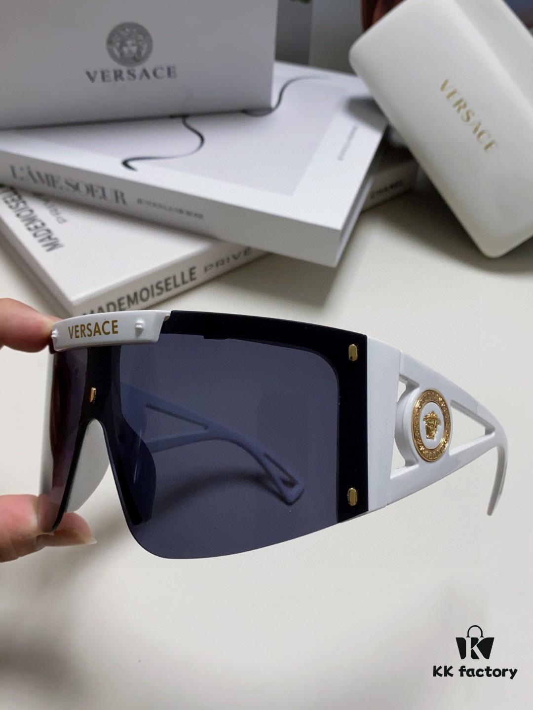 Versace 2024 New Arrival Unisex Oversized Hollow-out Sunglasses, Fashion Trendy Large Frame Sun Glasses for Men and Women