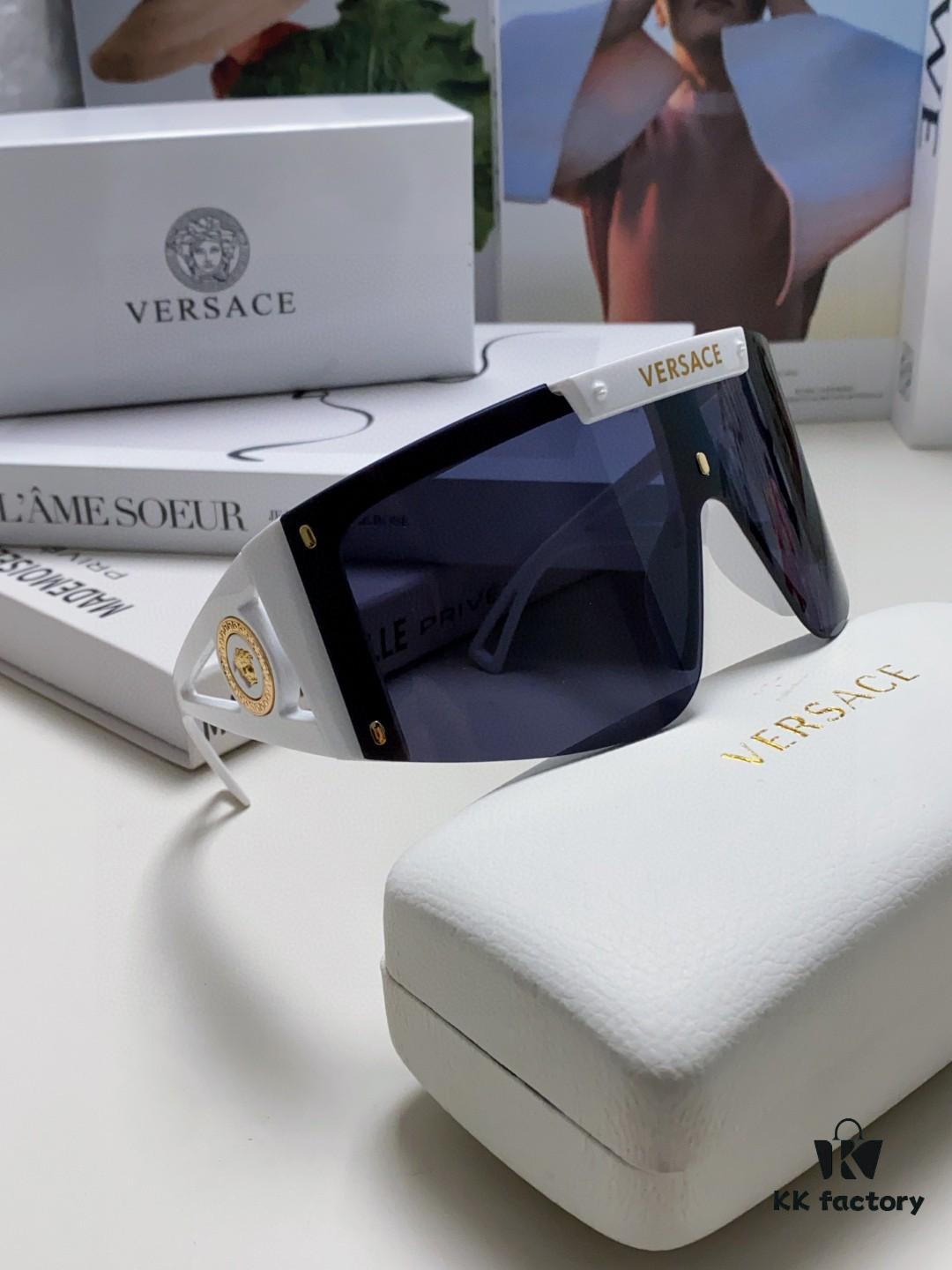 Versace 2024 New Arrival Unisex Oversized Hollow-out Sunglasses, Fashion Trendy Large Frame Sun Glasses for Men and Women