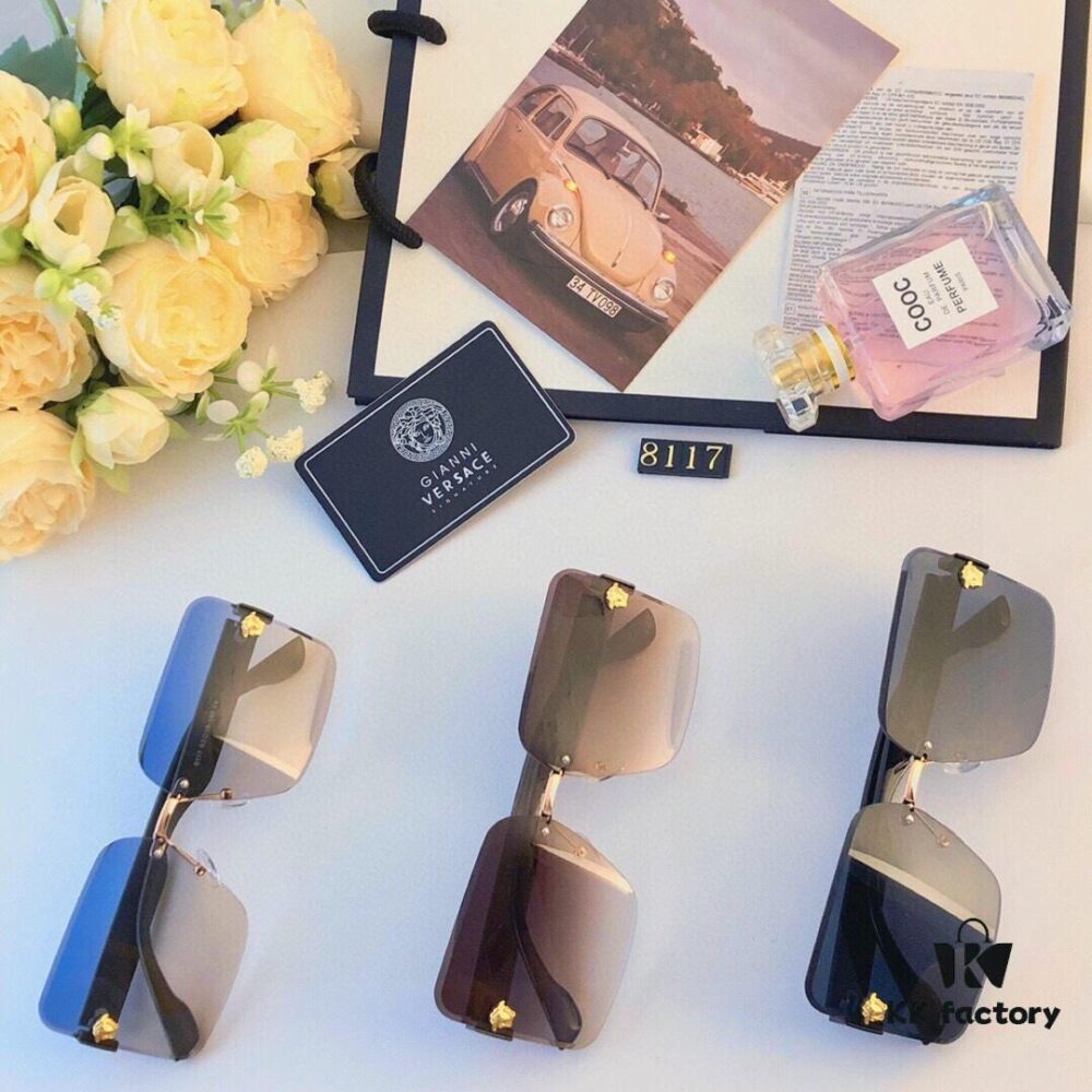 Versac 2024 New Arrival Frameless Cutout Human Head Shape Luxury Style Women's Sunglasses Fashion Trendy Influencer Sun Glasses