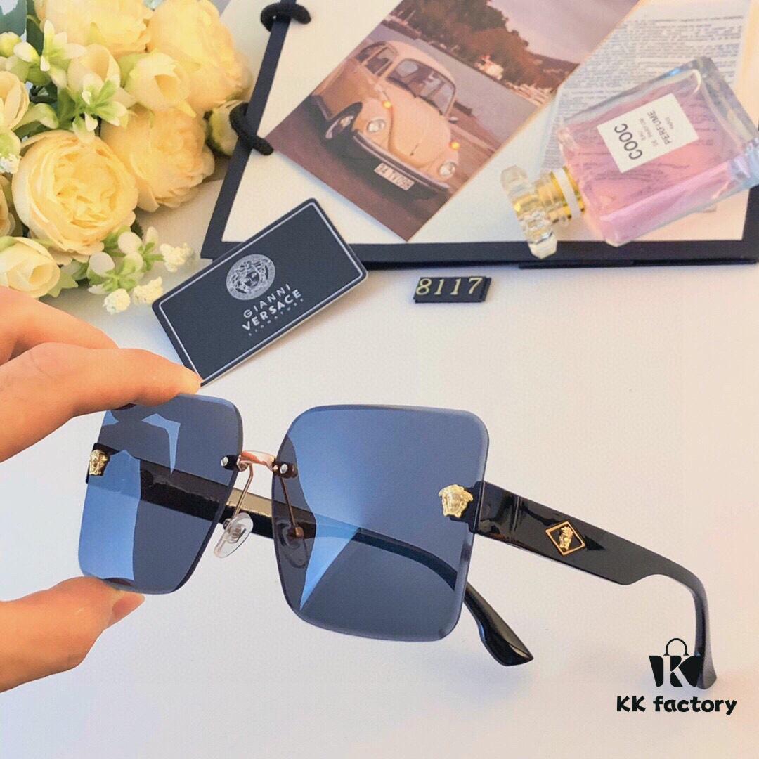 Versac 2024 New Arrival Frameless Cutout Human Head Shape Luxury Style Women's Sunglasses Fashion Trendy Influencer Sun Glasses