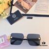 Versac 2024 New Arrival Frameless Cutout Human Head Shape Luxury Style Women's Sunglasses Fashion Trendy Influencer Sun Glasses