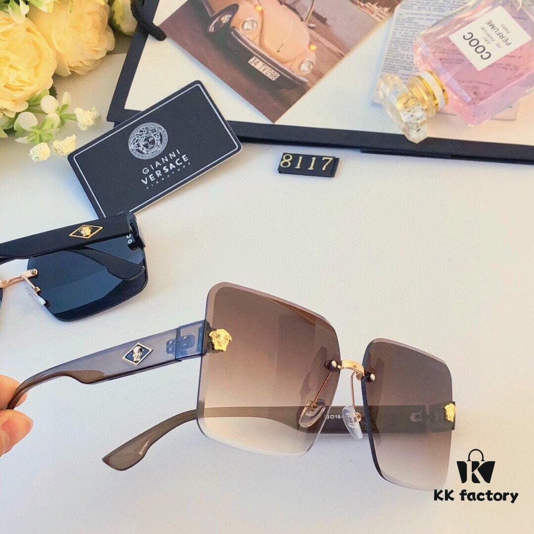Versac 2024 New Arrival Frameless Cutout Human Head Shape Luxury Style Women's Sunglasses Fashion Trendy Influencer Sun Glasses