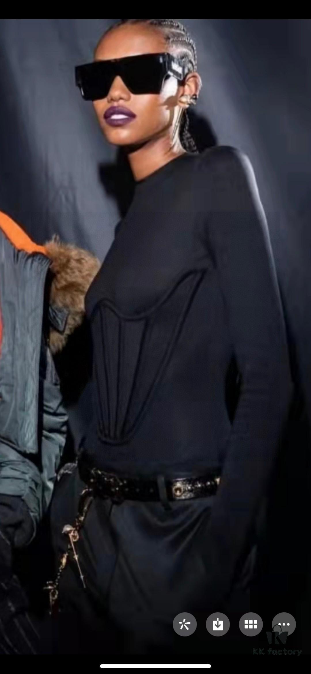 Versace 2024 New Arrival European and American Style Oversized Square Frame Sunglasses for Women with Round Face, Fashion Unisex Sunglasses