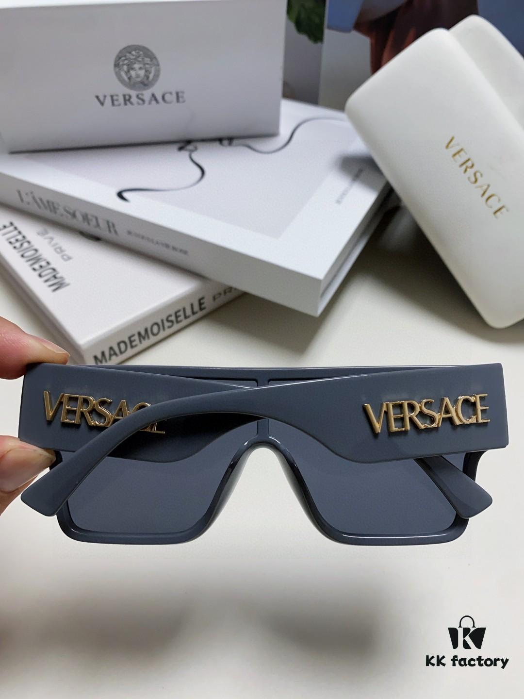 Versace 2024 New Arrival European and American Style Oversized Square Frame Sunglasses for Women with Round Face, Fashion Unisex Eyewear