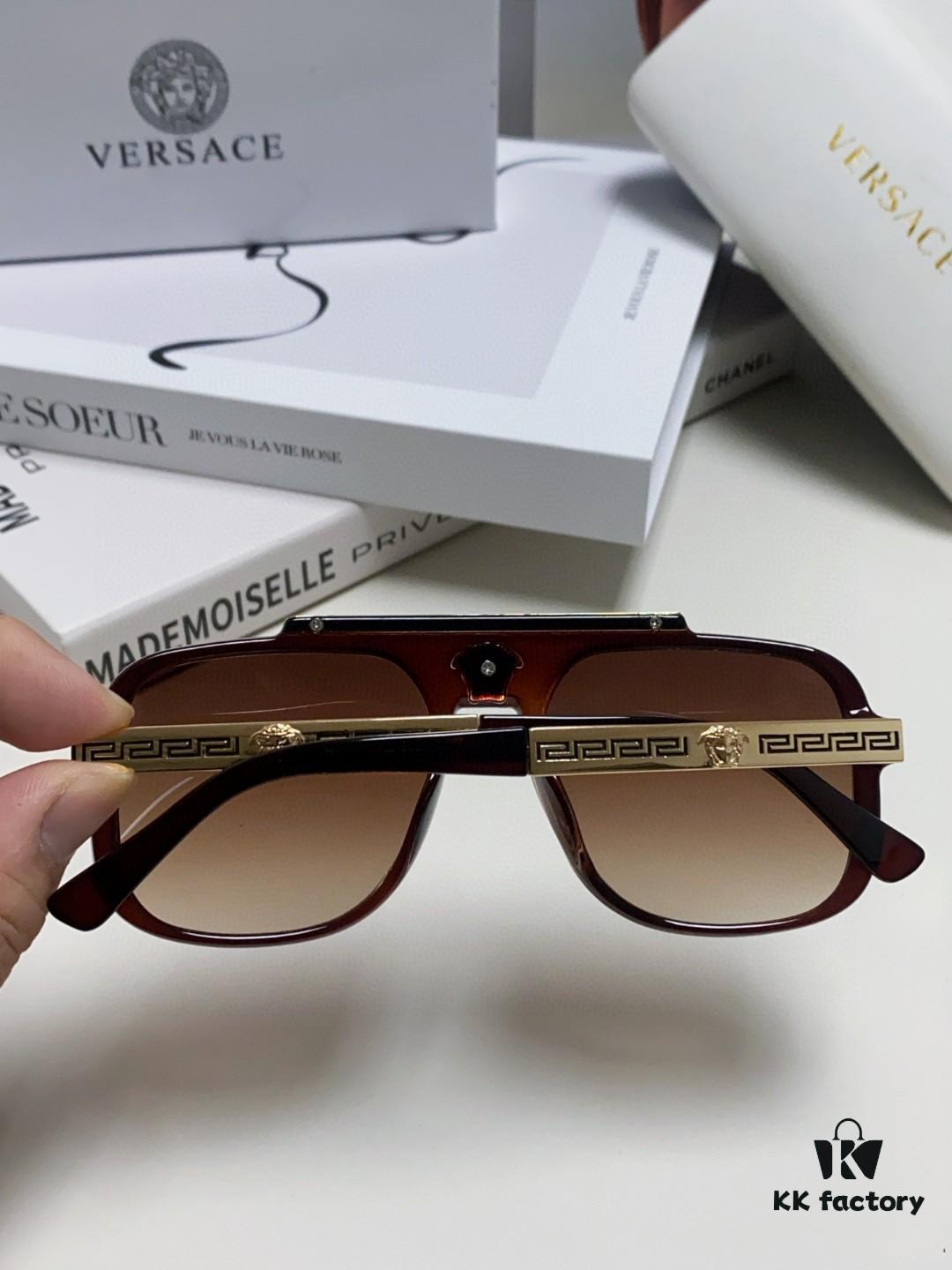 VERSACE Vintage Men's Sunglasses with Medusa Logo and Metal Decor