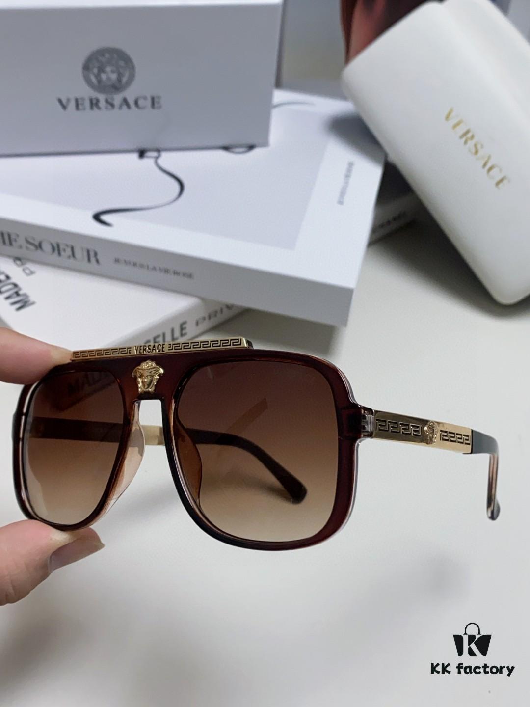 VERSACE Vintage Men's Sunglasses with Medusa Logo and Metal Decor