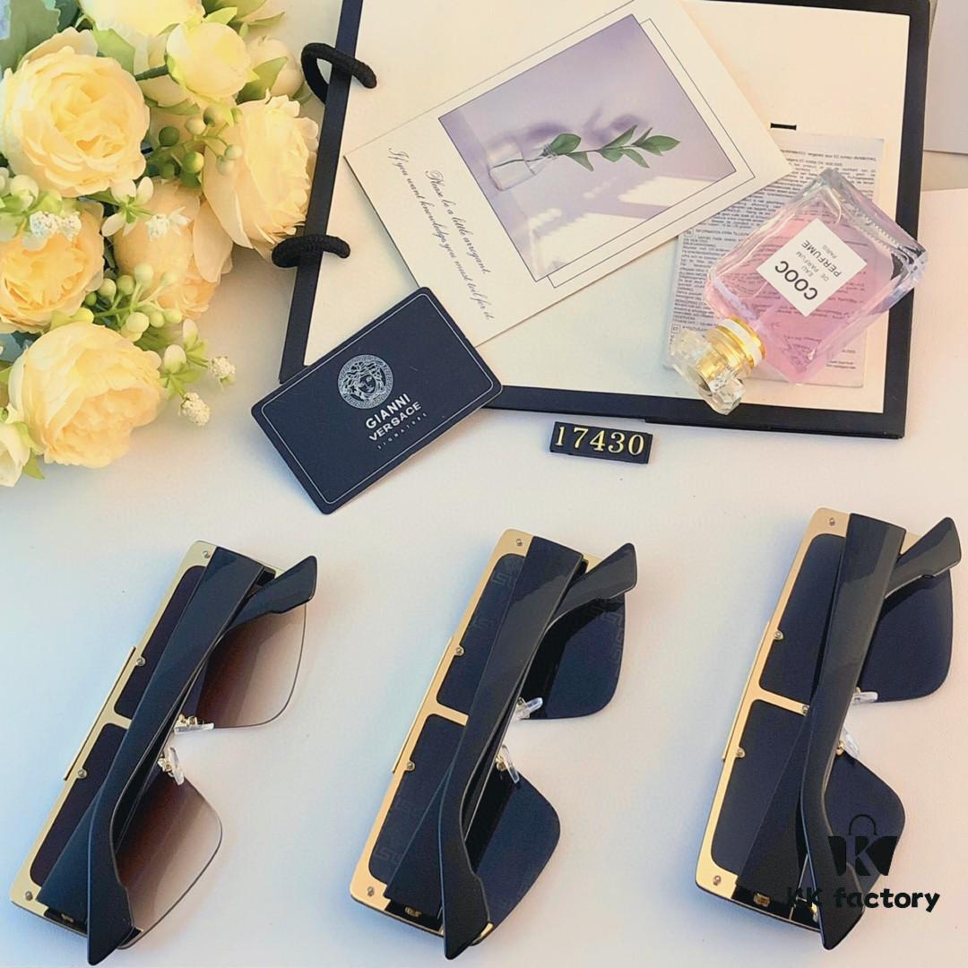 Versace New One-Piece Oversized Sunglasses for Women, Fashionable European and American Style Sun Glasses, Trendy Street Snap Cycling Eyewear