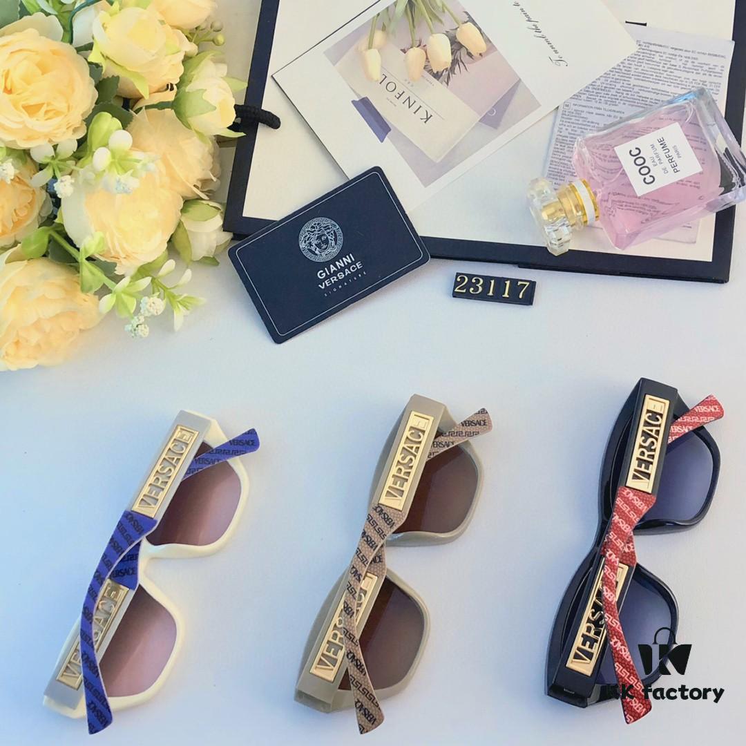 Versace 2024 New Fashion Sunglasses for Women, Stylish European and American Trend, Slimming and Versatile Casual Sunglasses