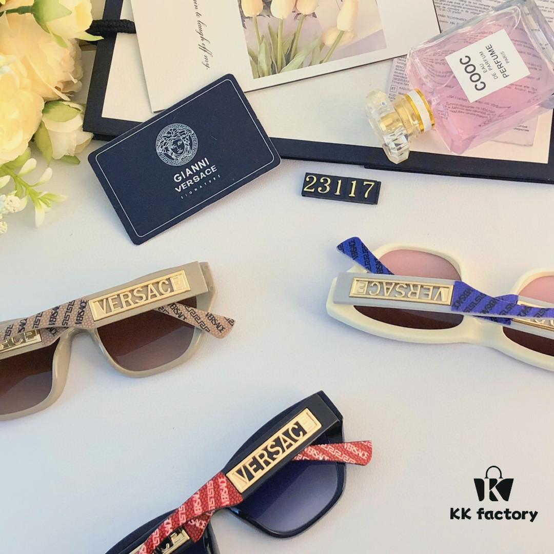 Versace 2024 New Fashion Sunglasses for Women, Stylish European and American Trend, Slimming and Versatile Casual Sunglasses