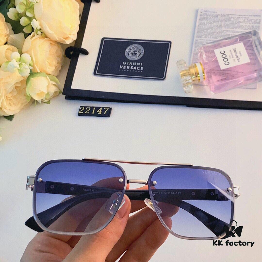 Versace New Men's High-End Sunglasses Fashionable and Stylish Trendy Shades Outdoor Driving Travel Sunglasses