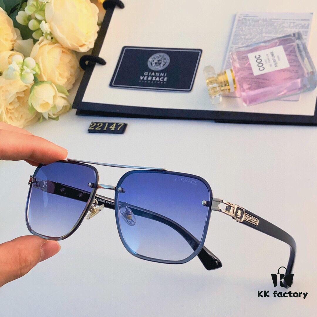 Versace New Men's High-End Sunglasses Fashionable and Stylish Trendy Shades Outdoor Driving Travel Sunglasses