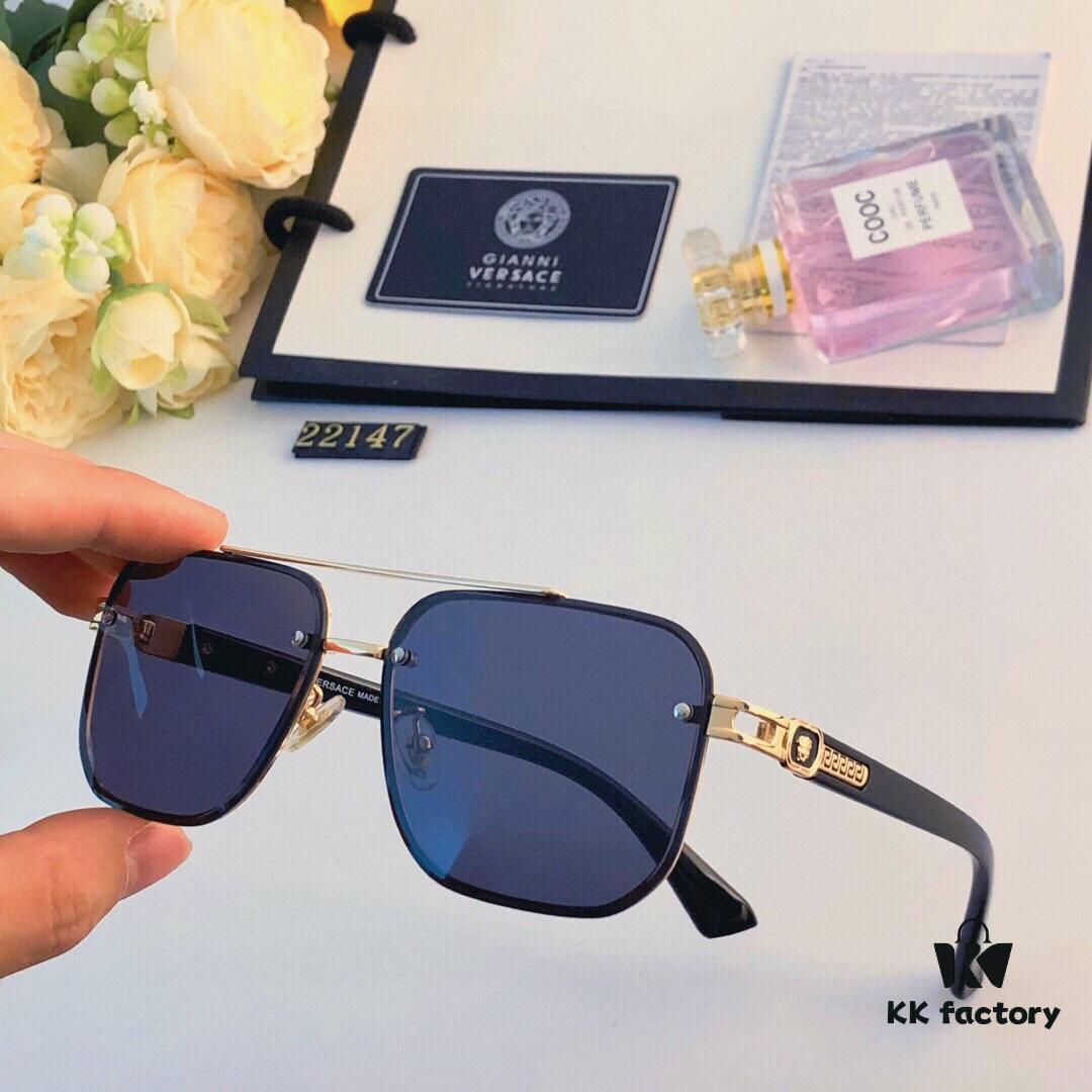Versace New Men's High-End Sunglasses Fashionable and Stylish Trendy Shades Outdoor Driving Travel Sunglasses