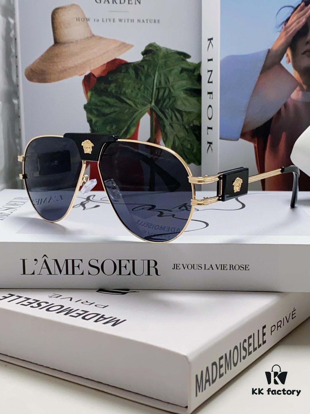 VERSACE Versace Fashion Sunglasses in European and American Style, Unisex Polarized Sunglasses, Men's Sun Protection Glasses, Stylish Eyewear to Complement Facial Features