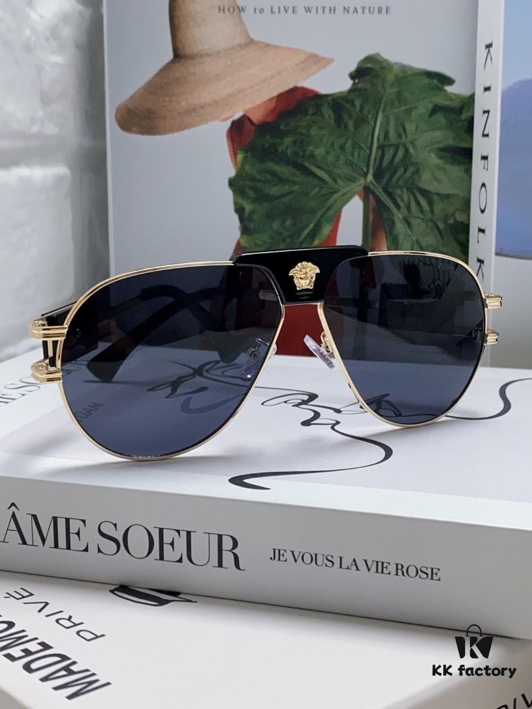 VERSACE Versace Fashion Sunglasses in European and American Style, Unisex Polarized Sunglasses, Men's Sun Protection Glasses, Stylish Eyewear to Complement Facial Features