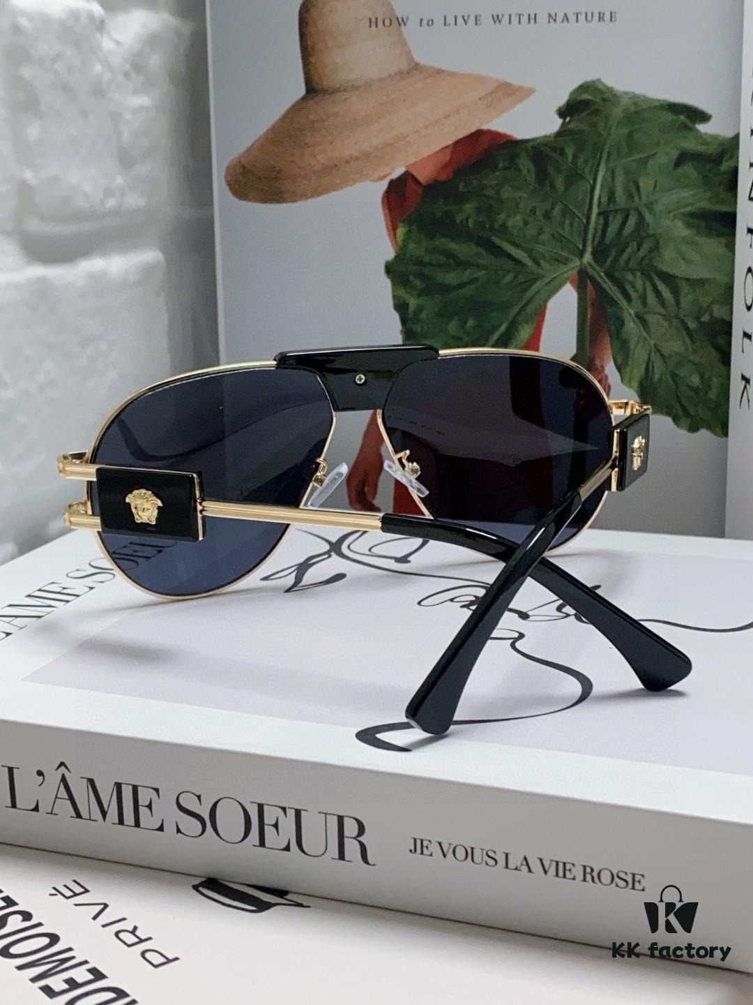 VERSACE Versace Fashion Sunglasses in European and American Style, Unisex Polarized Sunglasses, Men's Sun Protection Glasses, Stylish Eyewear to Complement Facial Features