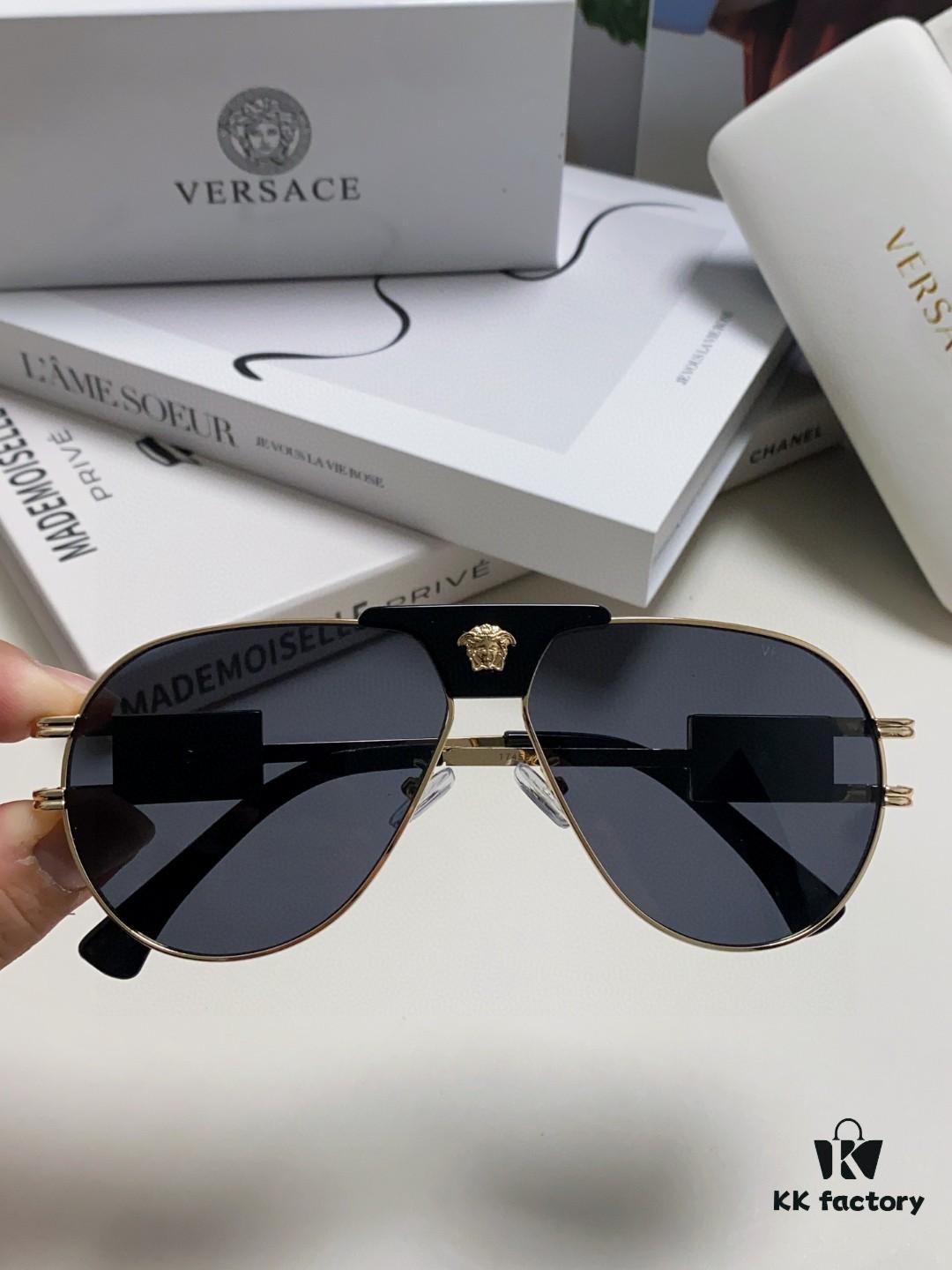 VERSACE Versace Fashion Sunglasses in European and American Style, Unisex Polarized Sunglasses, Men's Sun Protection Glasses, Stylish Eyewear to Complement Facial Features
