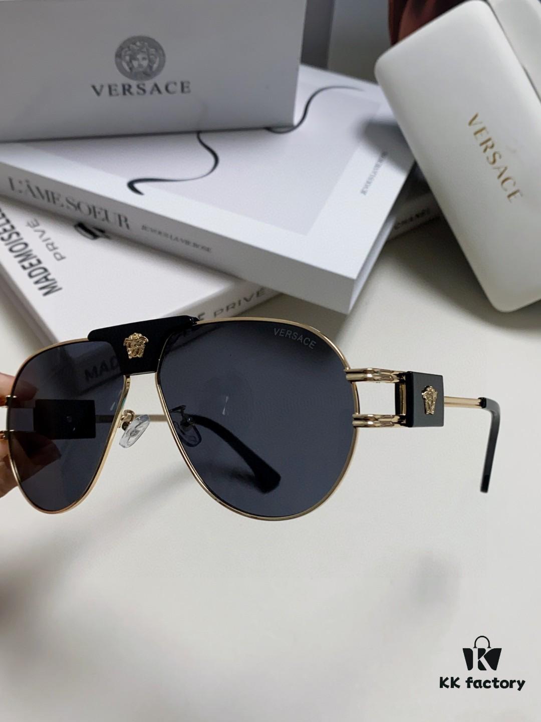 VERSACE Versace Fashion Sunglasses in European and American Style, Unisex Polarized Sunglasses, Men's Sun Protection Glasses, Stylish Eyewear to Complement Facial Features