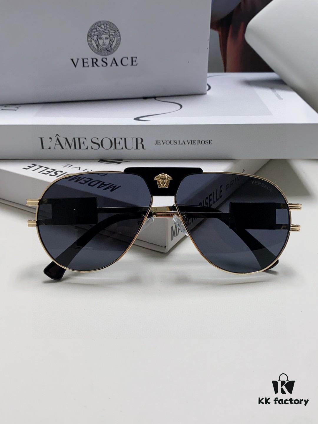 VERSACE Versace Fashion Sunglasses in European and American Style, Unisex Polarized Sunglasses, Men's Sun Protection Glasses, Stylish Eyewear to Complement Facial Features