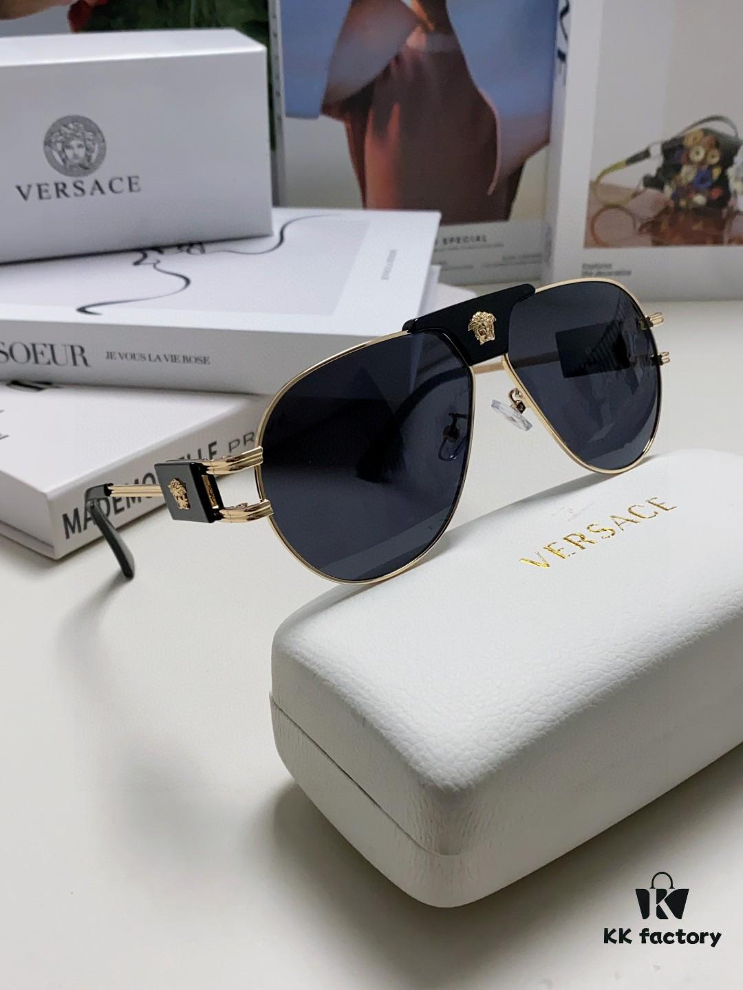 VERSACE Versace Fashion Sunglasses in European and American Style, Unisex Polarized Sunglasses, Men's Sun Protection Glasses, Stylish Eyewear to Complement Facial Features