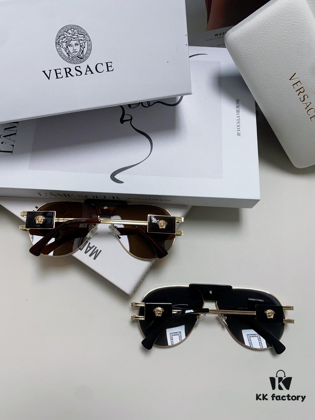VERSACE Versace Fashion Sunglasses in European and American Style, Unisex Polarized Sunglasses, Men's Sun Protection Glasses, Stylish Eyewear to Complement Facial Features