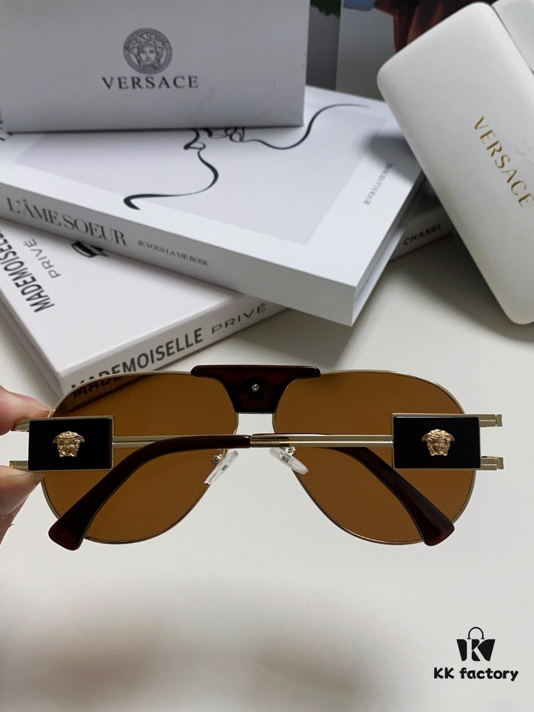 VERSACE Versace Fashion Sunglasses in European and American Style, Unisex Polarized Sunglasses, Men's Sun Protection Glasses, Ideal Eyewear for Facial Contour Enhancement