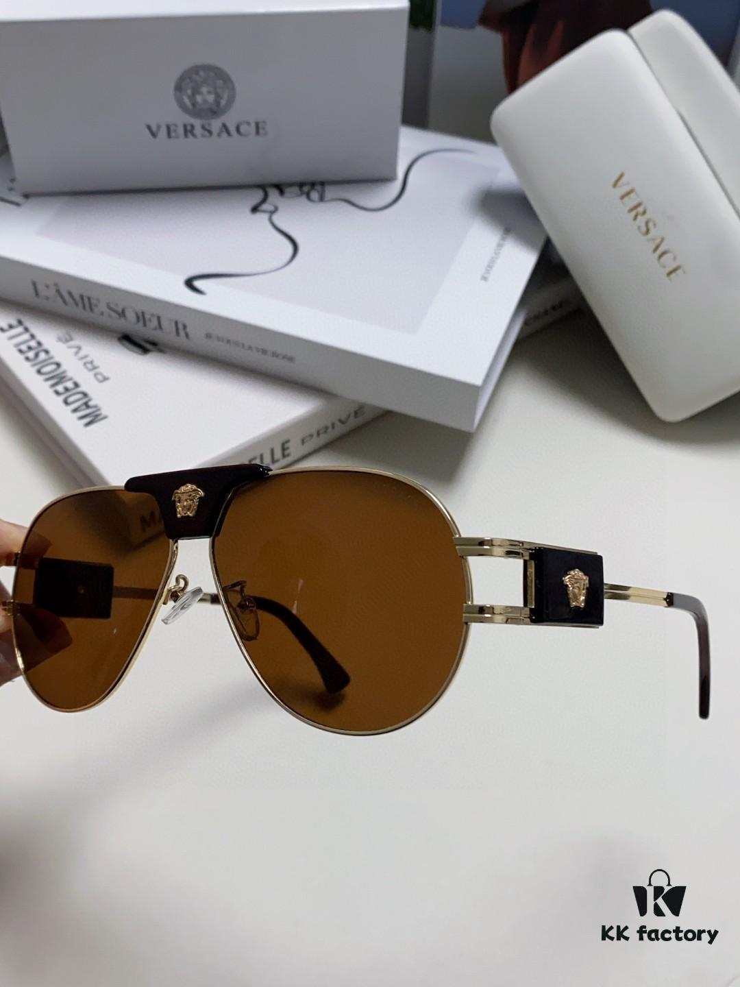 VERSACE Versace Fashion Sunglasses in European and American Style, Unisex Polarized Sunglasses, Men's Sun Protection Glasses, Ideal Eyewear for Facial Contour Enhancement
