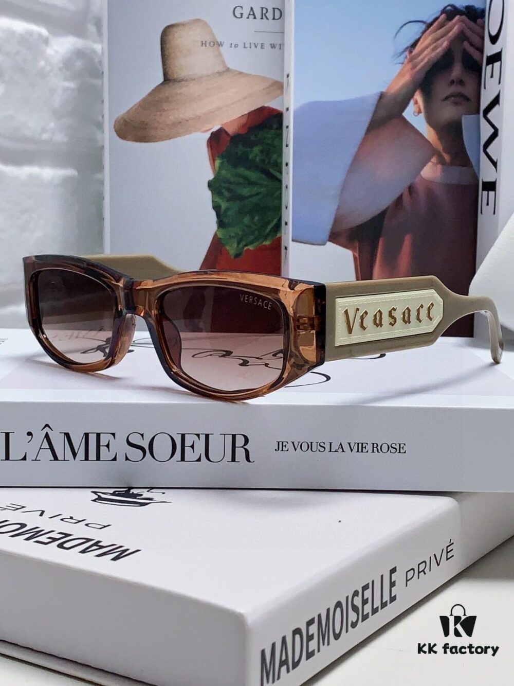 Versace 2014 New Small Frame Sunglasses for Women, Luxury Letter Design Unisex Square Sunglasses, Stylish Retro Glasses for Men and Women