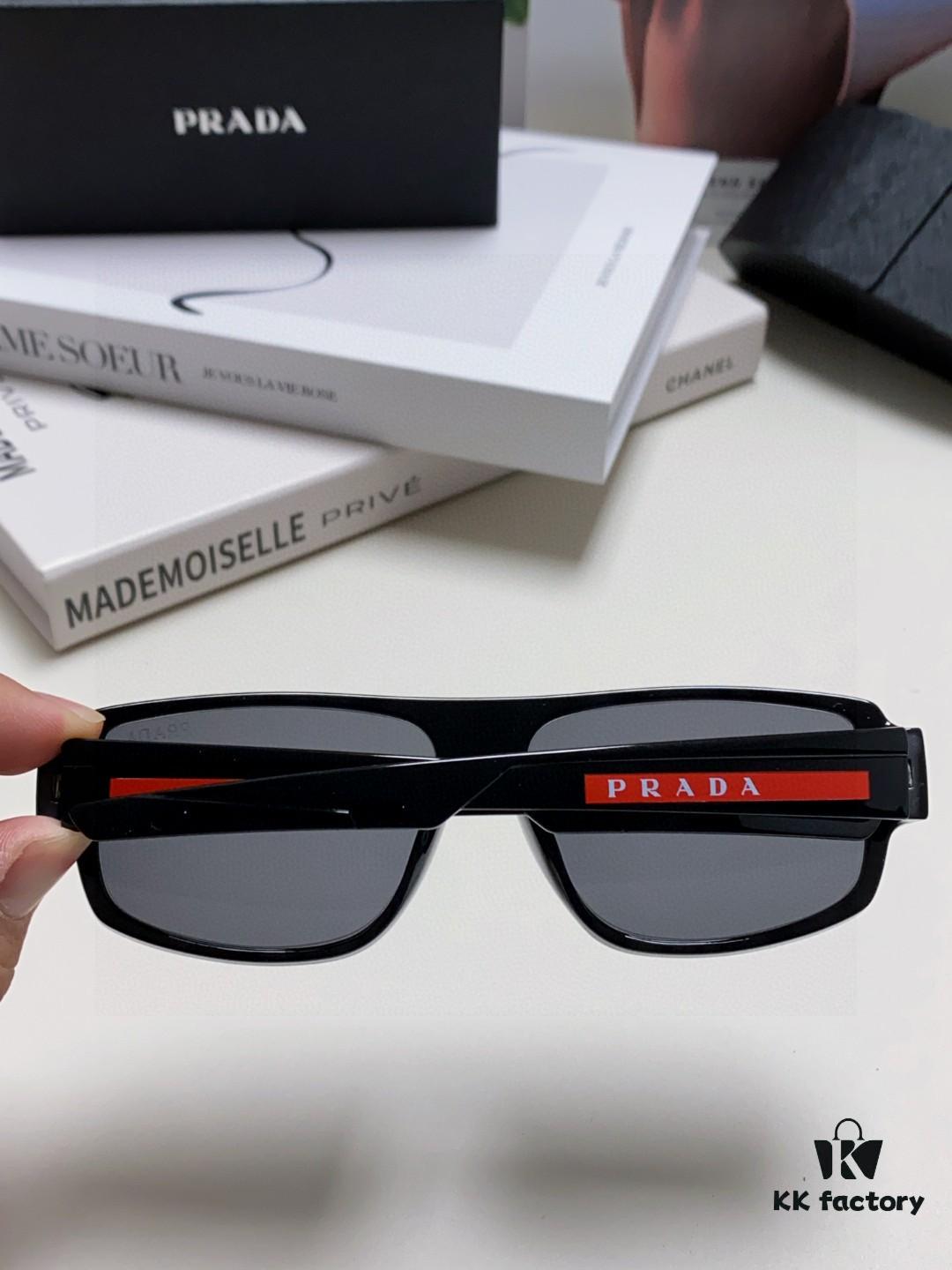 Prada 2025 Men's Square Frame Lightweight Sports Sunglasses, European Style Minimalist Driving and Casual Sun Glasses