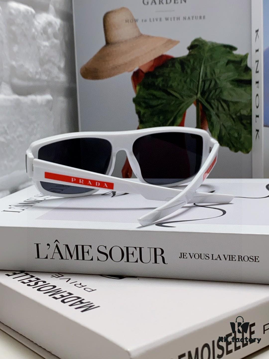 Prada 2025 Men's Square Frame Lightweight Sports Sunglasses, Minimalist European Style Unisex Sun Glasses