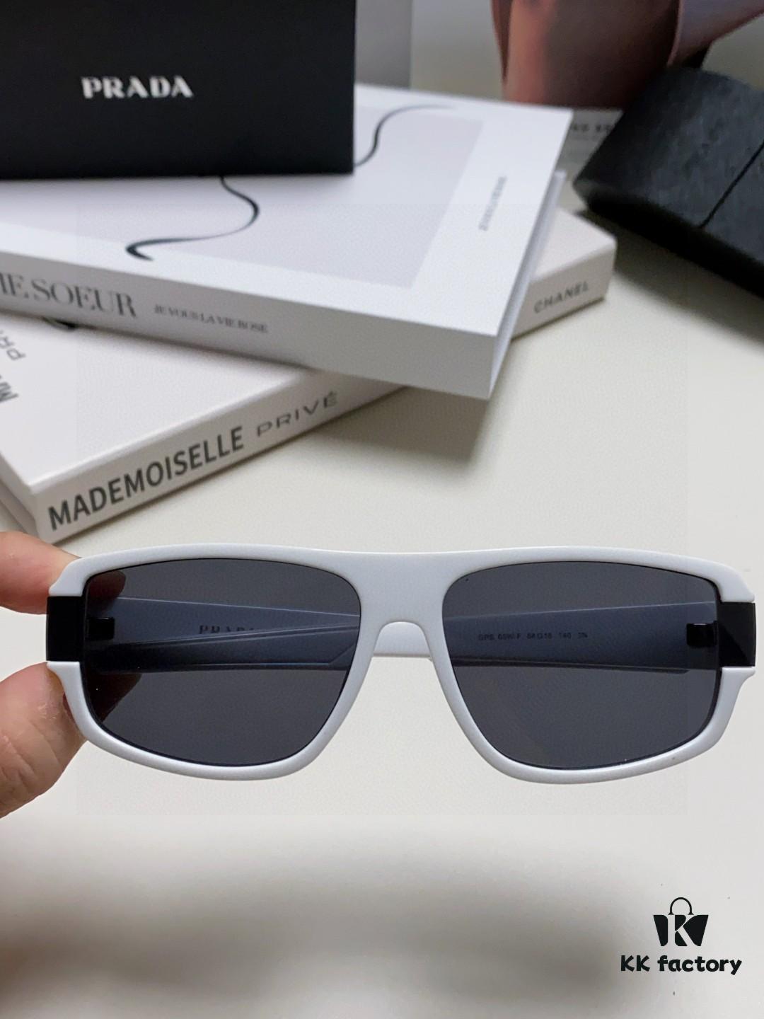 Prada 2025 Men's Square Frame Lightweight Sports Sunglasses, Minimalist European Style Unisex Sun Glasses