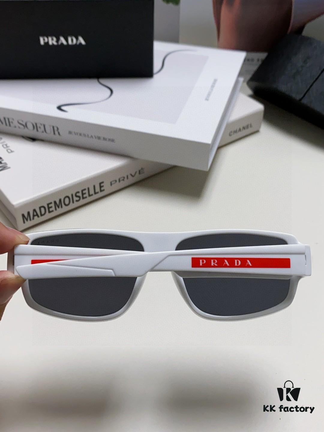 Prada 2025 Men's Square Frame Lightweight Sports Sunglasses, Minimalist European Style Unisex Sun Glasses