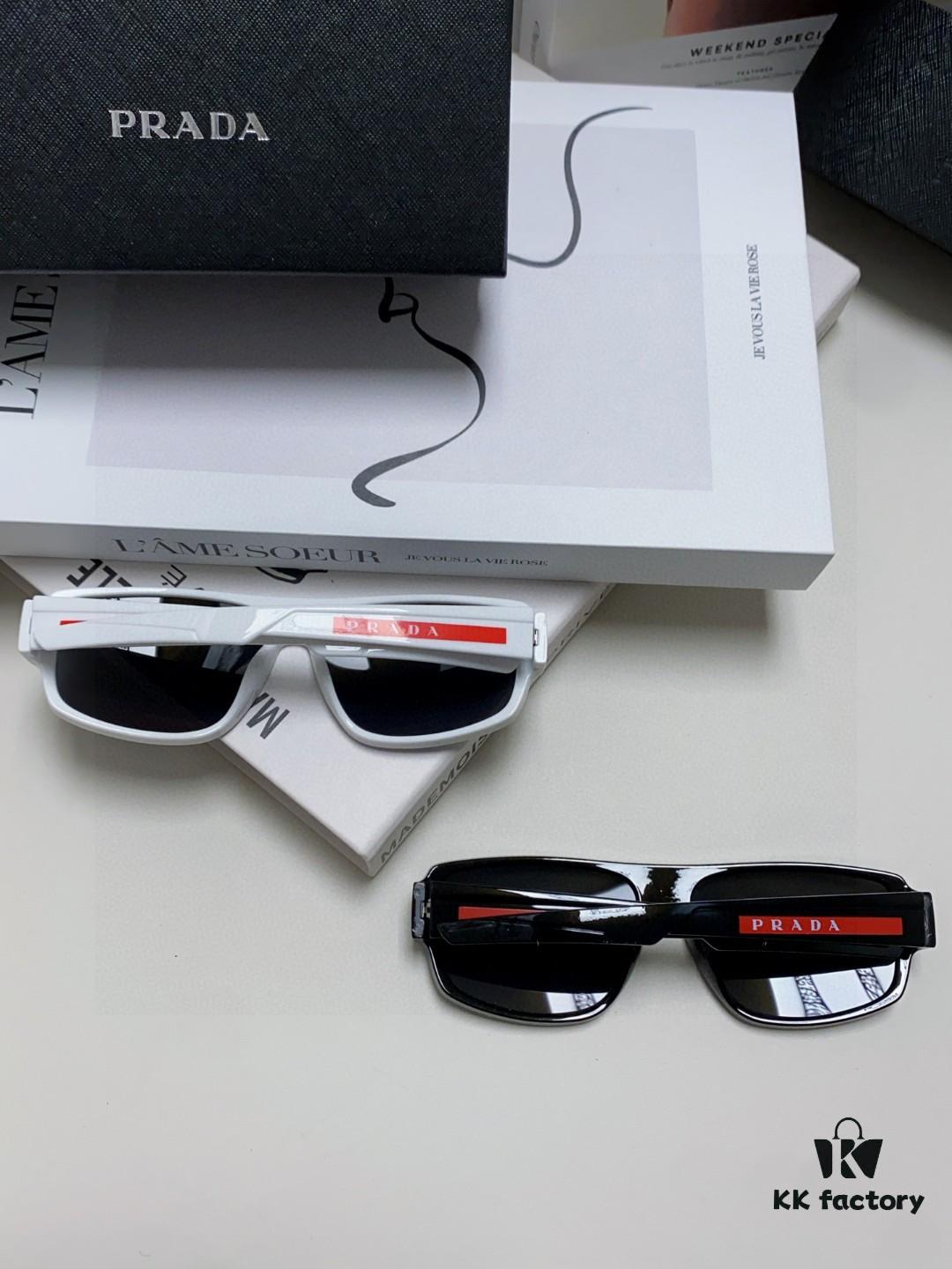 Prada 2025 Men's Square Frame Lightweight Sports Sunglasses, Minimalist European Style Unisex Sun Glasses