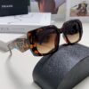 Prada 2025 New Retro Inverted Triangle Logo Sunglasses for Women, Stylish and Elegant Square Frame, Slimming Design