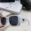 Prada 2025 New Retro Inverted Triangle Logo Sunglasses for Women, Stylish and Slimming Square Frame, High-End Fashion Sun Glasses