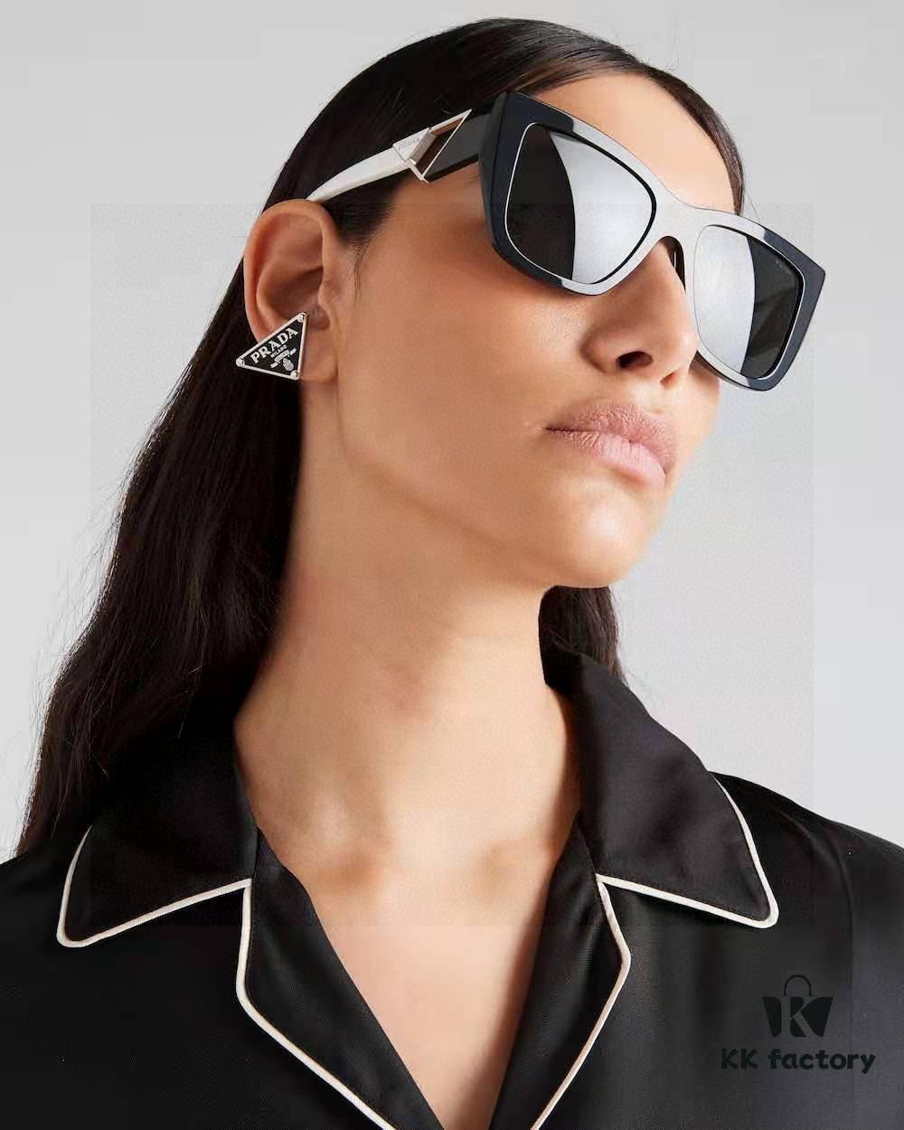 Prada 2025 Women's Square Frame Slimming Versatile Sunglasses, High-End European Style, UV Protection Fashion Eyewear
