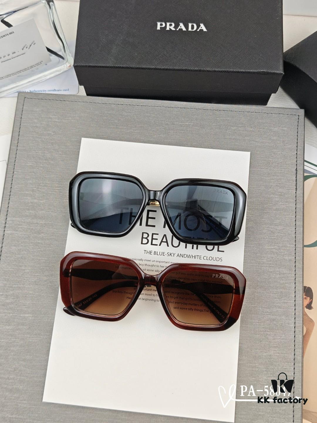 PRADA New Model Sunglasses 58047 Lightweight TR Frame with Polaroid Resin Lenses Fashion UV Protection Unisex Sun Glasses