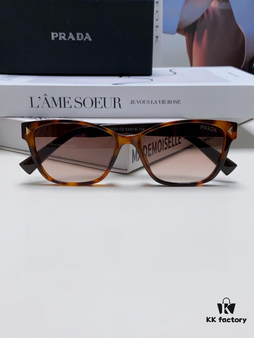 Prada 2024 New Arrival Sunglasses Unisex Retro Fashion Oversized Driving Glasses UV Protection