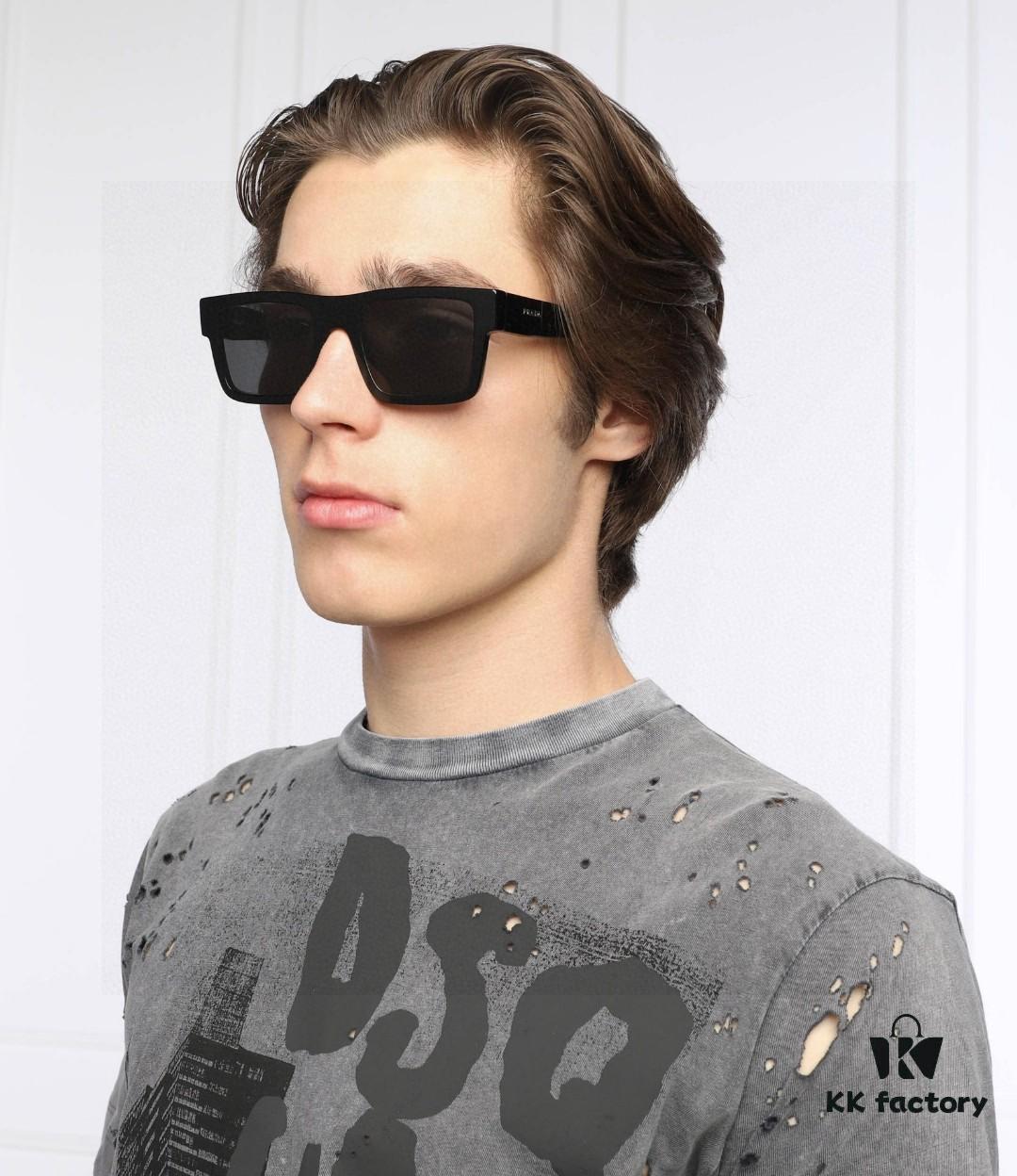 Prada PR19WS Square Sunglasses, Unisex Fashion UV-Protective Driving Sunglasses, Inspired by Lin Zhiying's Style