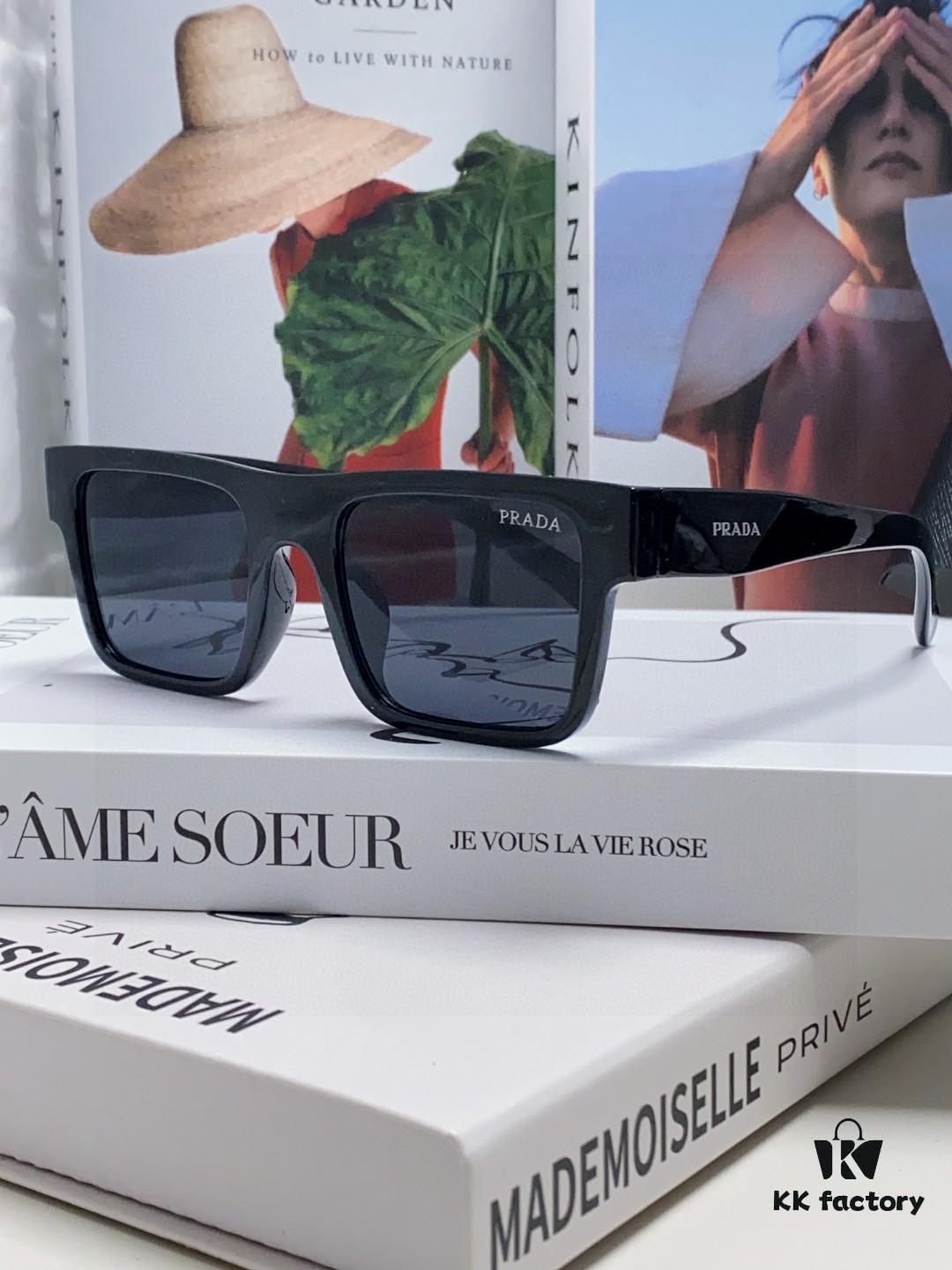 Prada PR19WS Square Sunglasses, Unisex Fashion UV-Protective Driving Sunglasses, Inspired by Lin Zhiying's Style