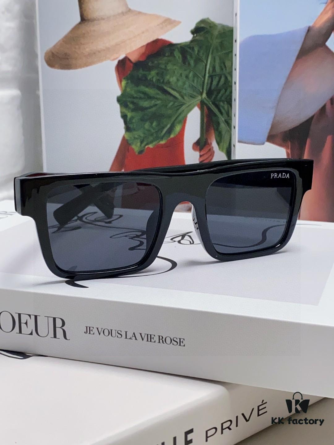 Prada PR19WS Square Sunglasses, Unisex Fashion UV-Protective Driving Sunglasses, Inspired by Lin Zhiying's Style