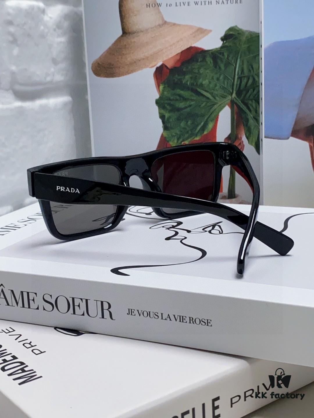 Prada PR19WS Square Sunglasses, Unisex UV-Protective Driving Sunglasses, Fashion Streetwear Eyewear, Inspired by Lin Zhiying's Style