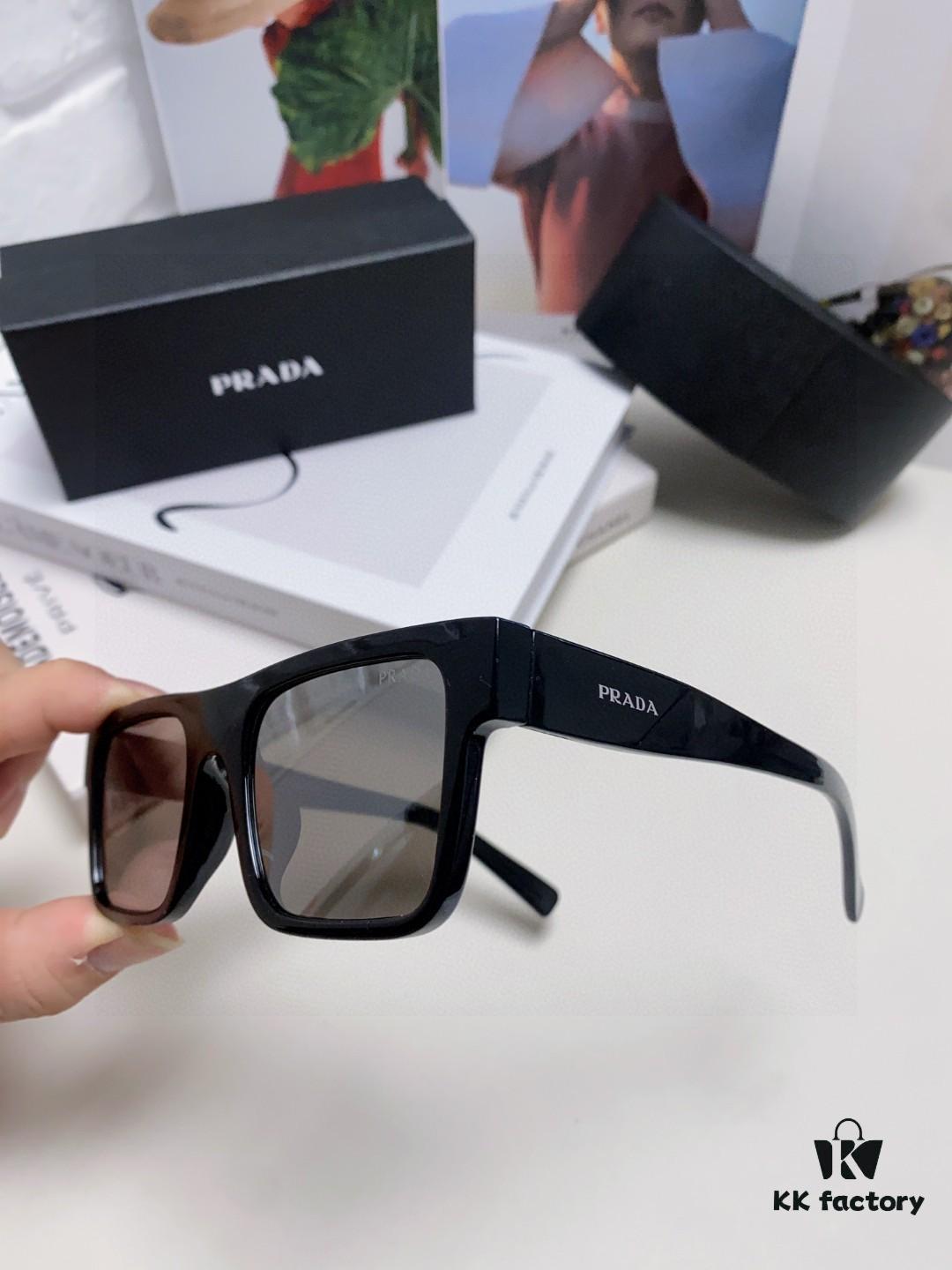 Prada PR19WS Square Sunglasses, Unisex UV-Protective Driving Sunglasses, Fashion Streetwear Eyewear, Inspired by Lin Zhiying's Style
