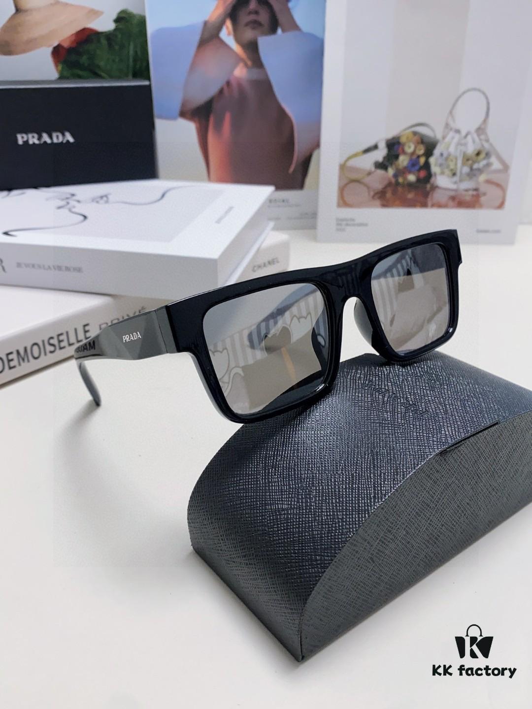 Prada PR19WS Square Sunglasses, Unisex UV-Protective Driving Sunglasses, Fashion Streetwear Eyewear, Inspired by Lin Zhiying's Style