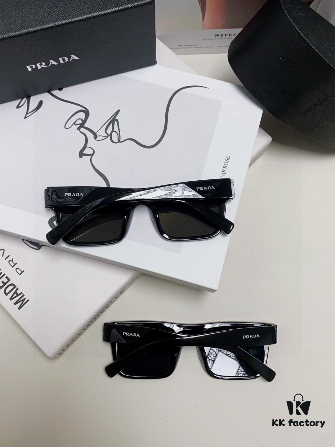 Prada PR19WS Square Sunglasses, Unisex UV-Protective Driving Sunglasses, Fashion Streetwear Eyewear, Inspired by Lin Zhiying's Style